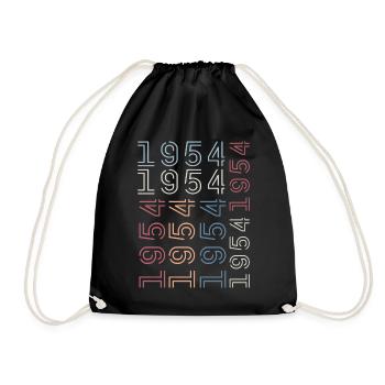 Né en 1954 Cadeau Anniversaire 1954 Retro 1954 - Sac de sport léger - noir - Devant