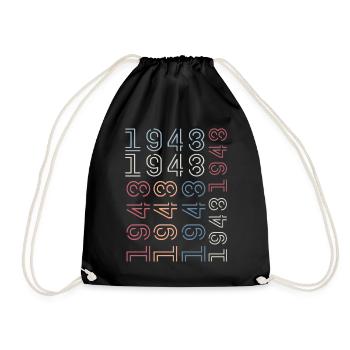 Jahrgang 1948 Geburtstagsgeschenk 1948 Retro 1948 - Turnbeutel - Schwarz - Vorne