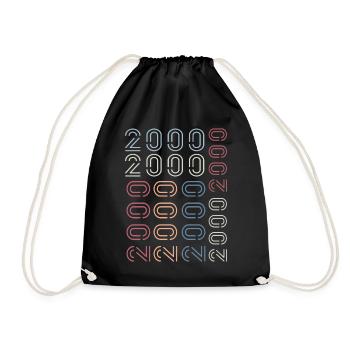 Geboren im Jahr 2000 Geburtstagsgeschenk 2000 Retro 2000 - Turnbeutel - Schwarz - Vorne