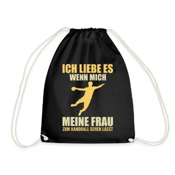 Handball Player Handball Gift - Drawstring Bag - black - Front