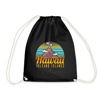 Hawaii Volcano Islands Vintage Souvenir - Turnbeutel - Schwarz - Vorne