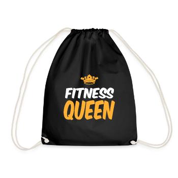 Fitness Queen Gym Muscle Building Women - Drawstring Bag - black - Front