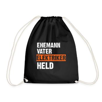Ehemann Vater Elektriker Held - Turnbeutel - Schwarz - Vorne