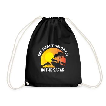 Belongs in Safari Backpacker Gift - Drawstring Bag - black - Front