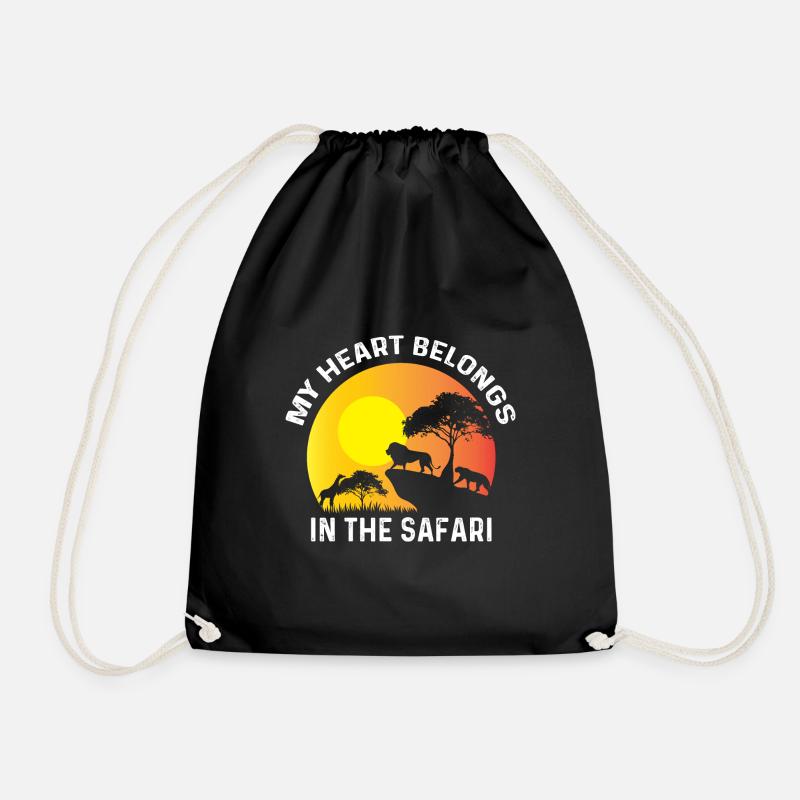 Gehört in Safari Backpacker Geschenk - Turnbeutel - Schwarz