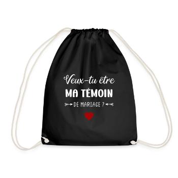 Veux tu être ma témoin de mariage - Sac de sport léger - noir - Devant