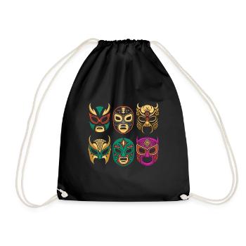 Masken der Legenden - Retro Lucha Libre - Turnbeutel - Schwarz - Vorne