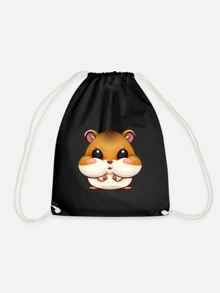 Süßer Hamster Hamsterbacken - Turnbeutel - Schwarz
