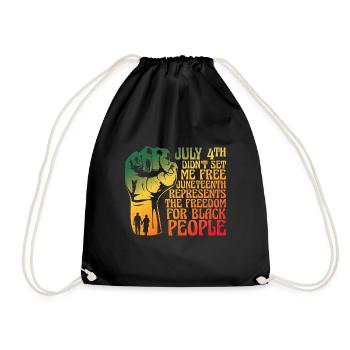 July 4th Didn't Send Me Free - Drawstring Bag - black - Front
