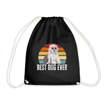 Vieux chien de berger anglais Sheepie Bobtail - Sac de sport léger - noir - Devant