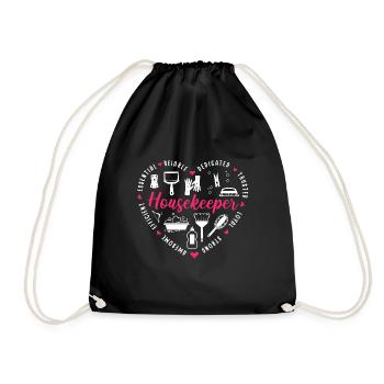 Domestic help, cleaner, housekeeper - Drawstring Bag - black - Front