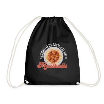 Fleischbällchen Italien Italienisches Essen - Turnbeutel - Schwarz - Vorne