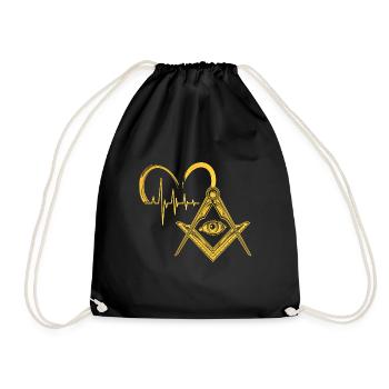 Masonic Freemasonry Fraternal - Turnbeutel - Schwarz - Vorne