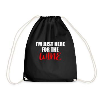 Je suis juste là pour le vin - Sac de sport léger - noir - Devant