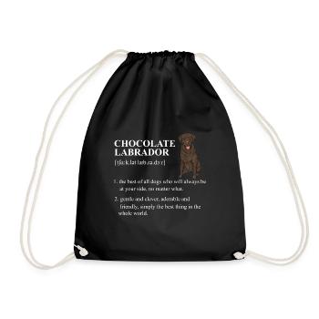 Chien Labrador Retriever chocolat - Sac de sport léger - noir - Devant