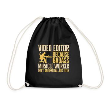 Video Editor Filmemacher Videofilmer - Turnbeutel - Schwarz - Vorne