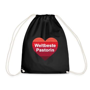Weltbeste Pastorin Pfarrerin Priesterin Beste Frau - Turnbeutel - Schwarz - Vorne