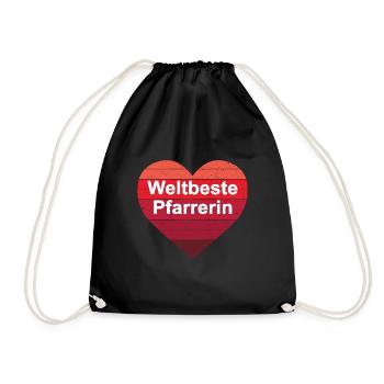 Weltbeste Pfarrerin Pastorin Beste Pfarrerinnen - Turnbeutel - Schwarz - Vorne