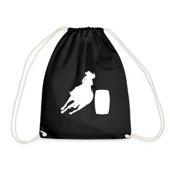 Cheval de course de barils de rodéo - Sac de sport léger - noir - Devant