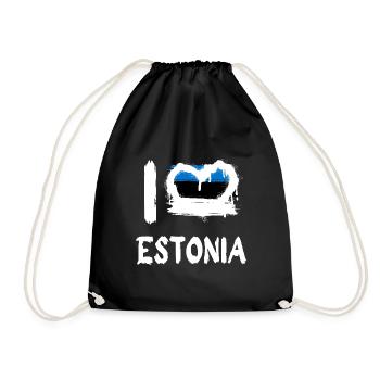 I love Estonia / I love Estonia Country Countries - Drawstring Bag - black - Front