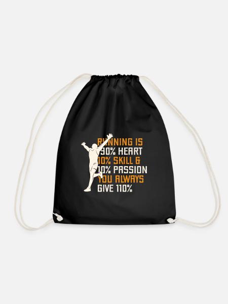 Running Is Heart Skill & Passion Marathon Runner - Turnbeutel - Schwarz