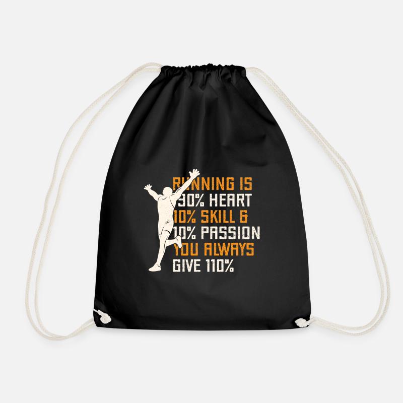 Running Is Heart Skill & Passion Marathon Runner - Turnbeutel - Schwarz