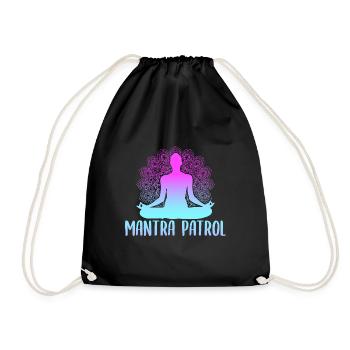 Yoga Mantra Patrol Funny Yoga - Drawstring Bag - black - Front