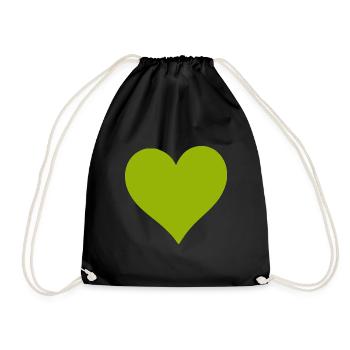 Cœur vert vert - Sac de sport léger - noir - Devant