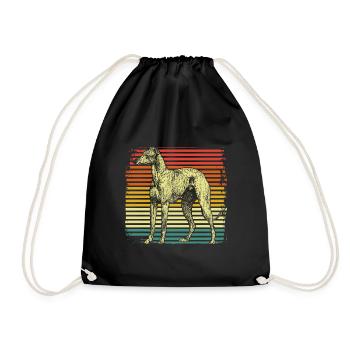 Chien chien lévrier - Sac de sport léger - noir - Devant