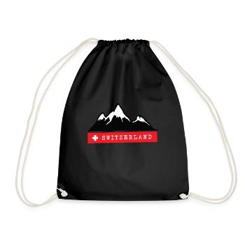 Montagnes suisses - Alpes suisses - Alpes - Sac de sport léger - noir - Devant