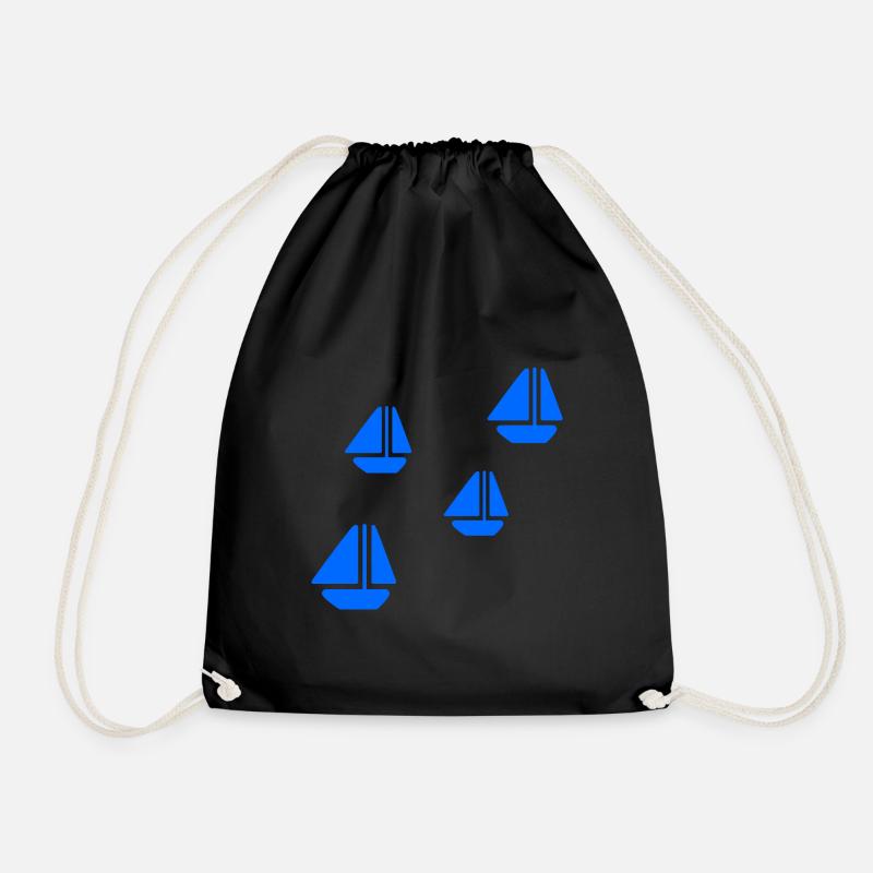 SAILING BOATS - Drawstring Bag - black