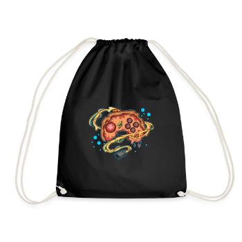 Pizza Gaming Controller Gamepad - Drawstring Bag - black - Front