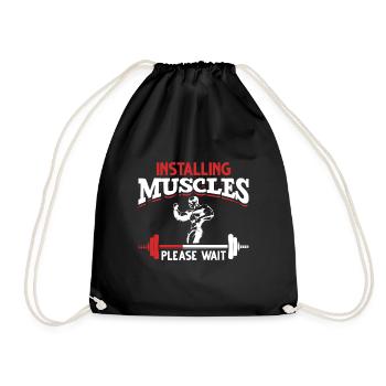 Gym Gym Funny et haltères - Sac de sport léger - noir - Devant