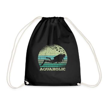 Aquaholic Vintage Divers - Drawstring Bag - black - Front