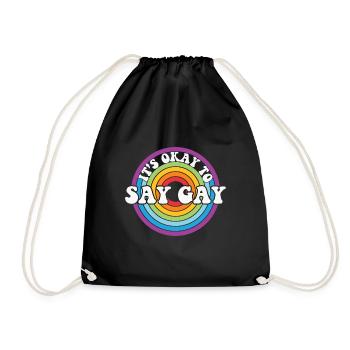 LBGT Drapeau Gay Pride Humain ok dire Gay - Sac de sport léger - noir - Devant