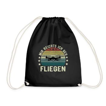 Mir Reichts Ich Geh Fliegen Drohne Drohnenflieger - Turnbeutel - Schwarz - Vorne