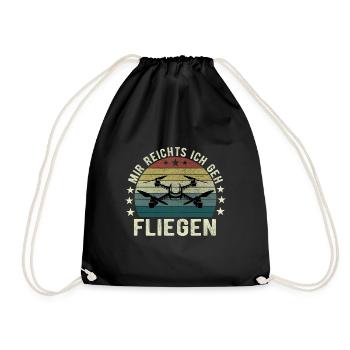 Mir Reichts Ich Geh Fliegen Drohne Drohnenflieger - Turnbeutel - Schwarz - Vorne