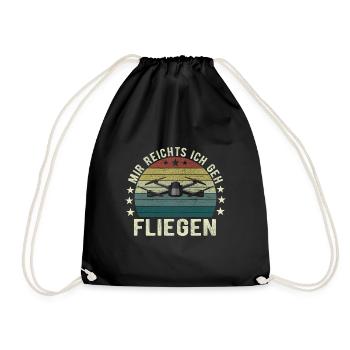 Mir Reichts Ich Geh Fliegen Drohne Drohnenflieger - Turnbeutel - Schwarz - Vorne
