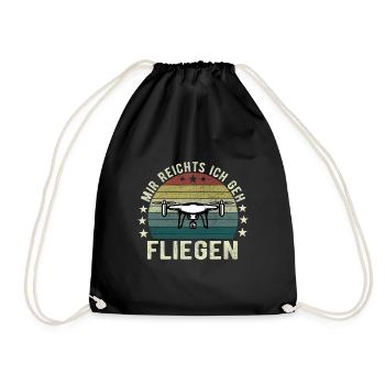 Mir Reichts Ich Geh Fliegen Drohne Drohnenflieger - Turnbeutel - Schwarz - Vorne