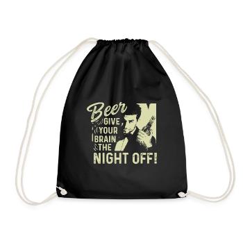 Brain Night Free Barman or Barwoman Gift - Drawstring Bag - black - Front