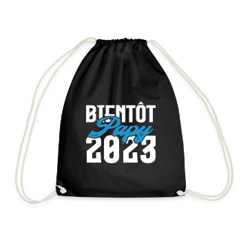Cadeau Annonce grossesse bientôt Papy 2023. - Sac de sport léger - noir - Devant