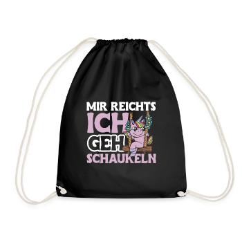 Ich geh Schaukeln - Turnbeutel - Schwarz - Vorne