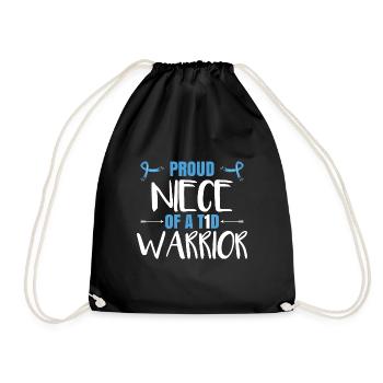 Proud Niece Of A T1D Warrior - Drawstring Bag - black - Front