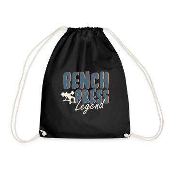 Benchpress Legend Powerlifter Fitnesstraining und - Turnbeutel - Schwarz - Vorne
