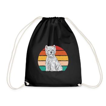 West Highland White Terrier Westie - Sac de sport léger - noir - Devant