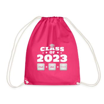 Class Of 2023 | Graduation - Drawstring Bag - fuchsia - Front
