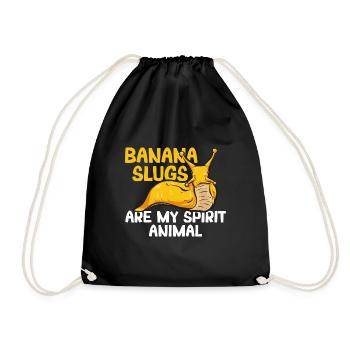 Banana Snail Snail - Drawstring Bag - black - Front