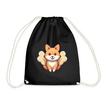 Shiba Inu Ange avec des ailes - Sac de sport léger - noir - Devant