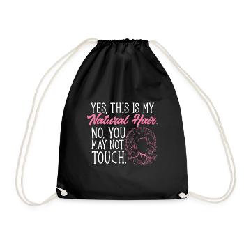 Curly Hair Afro Curls Natural Hair - Drawstring Bag - black - Front