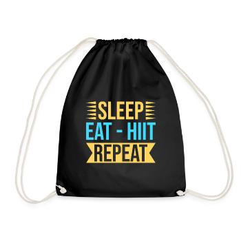 Fanatiques de fitness Dormir Manger Hiit Répéter - Sac de sport léger - noir - Devant